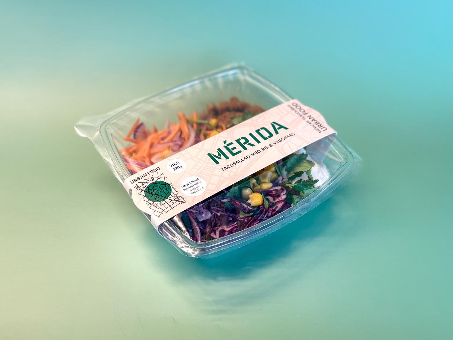 Merida tacosallad med vegofärs 